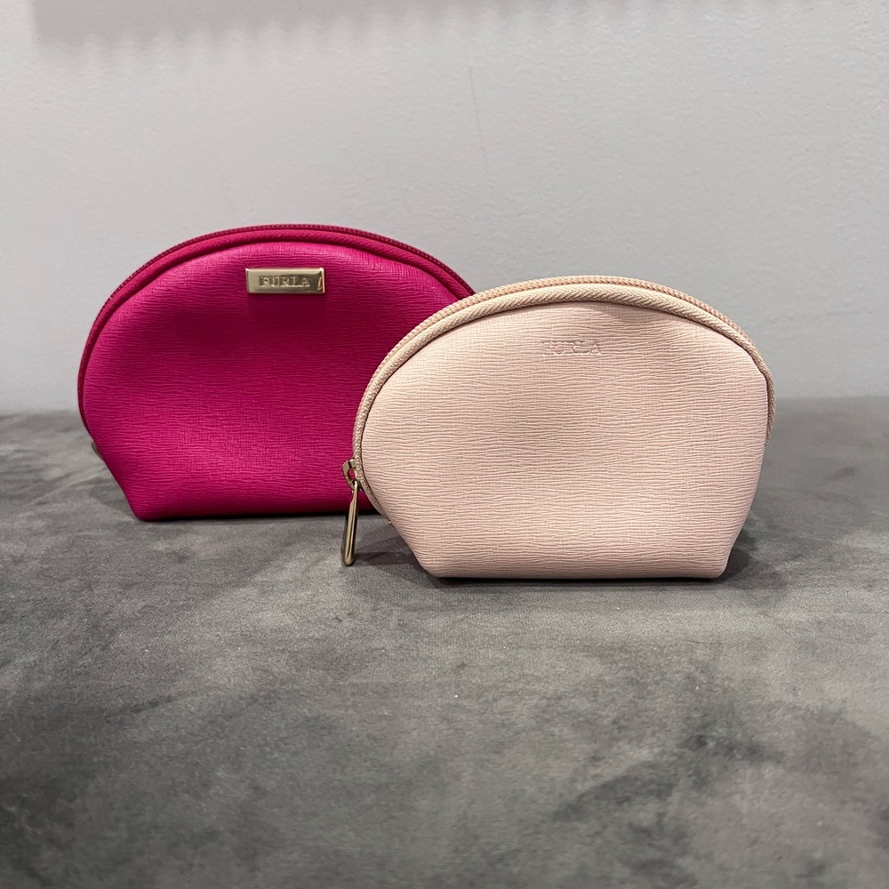 Furla Pink and Cream Accessory Pouches